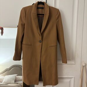 Zara Tan Single-Button Trench Coat